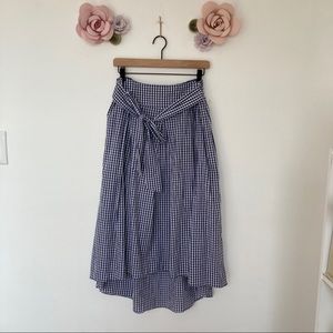 Max Studio blue gingham  skirt 100% cotton